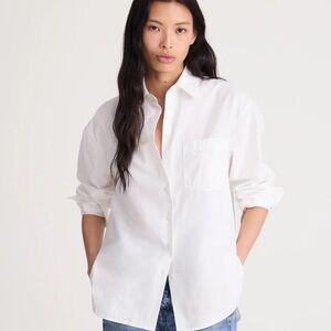 Madewell The Easy Shirt White Poplin Women’s Size M NWT Office Work Weekend